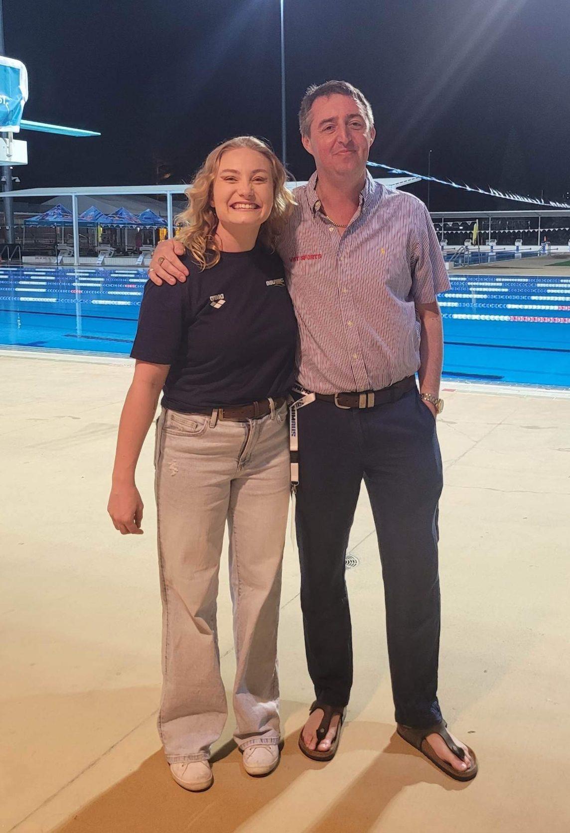 Ella Jones with coach Simon Watkins