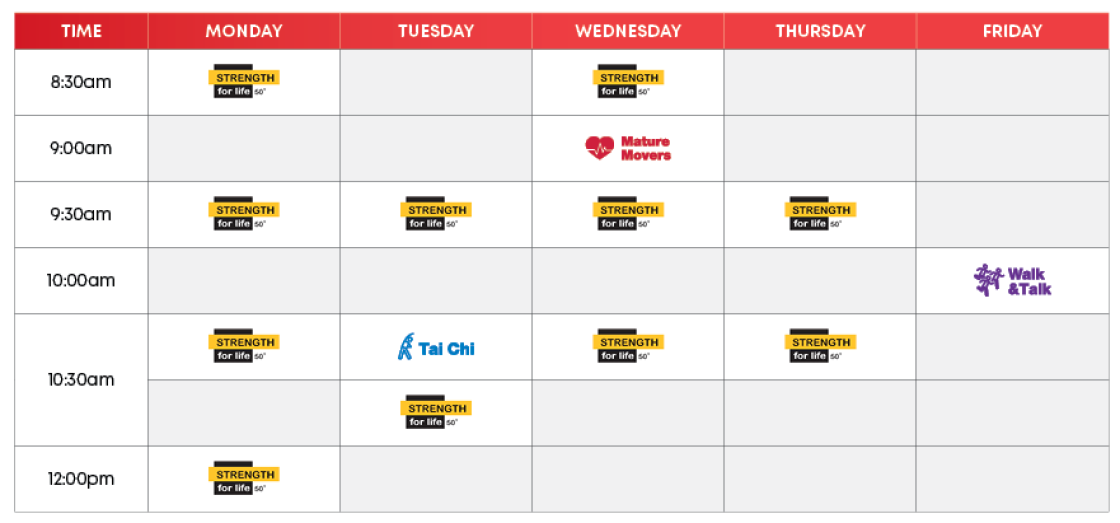 HBCC Group Fitness Timetable